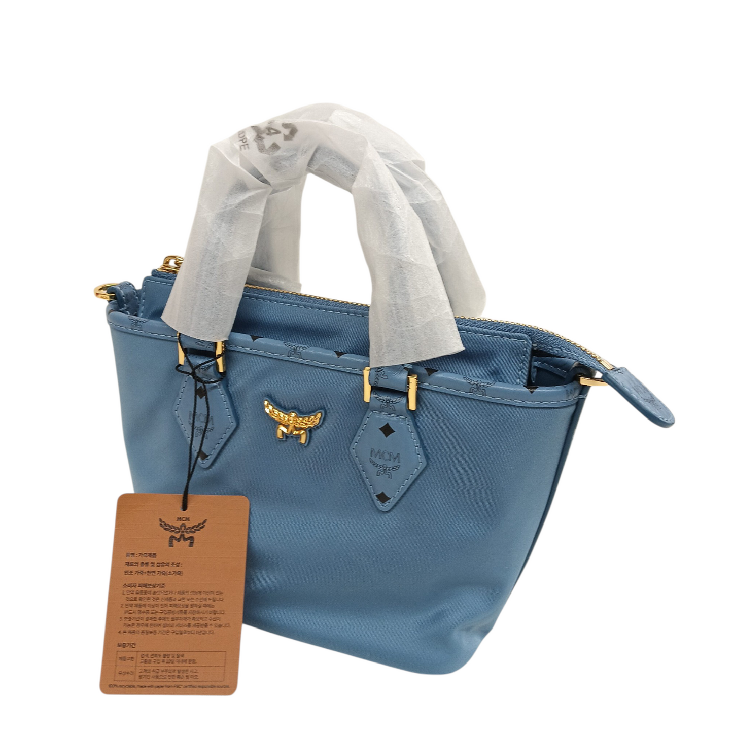 MCM 2WAY BAG MWPFSTA 04E4001 Blue Nylon