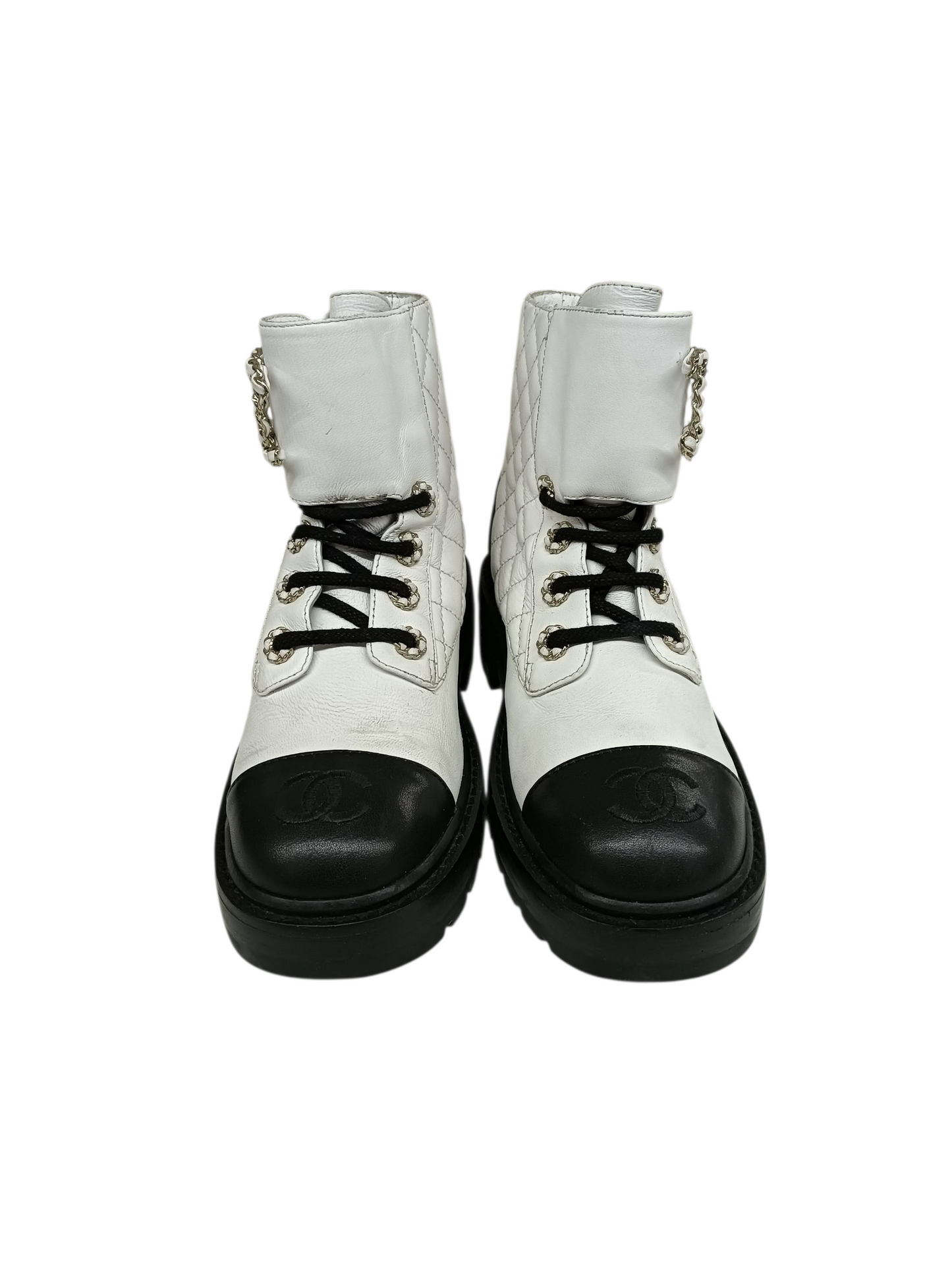 CHANEL Boots Size 36 Lady's White C36424