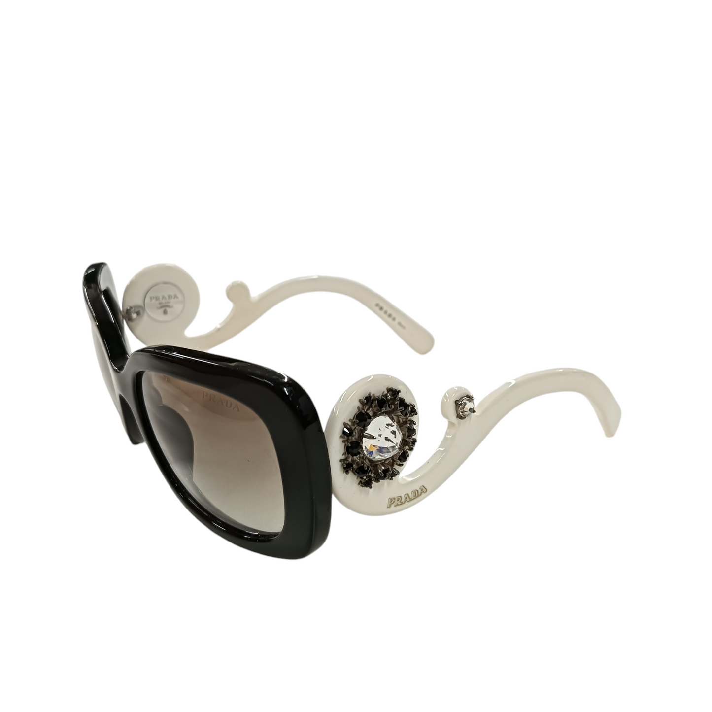 PRADA Sunglasses Black/white 2AX-0A7