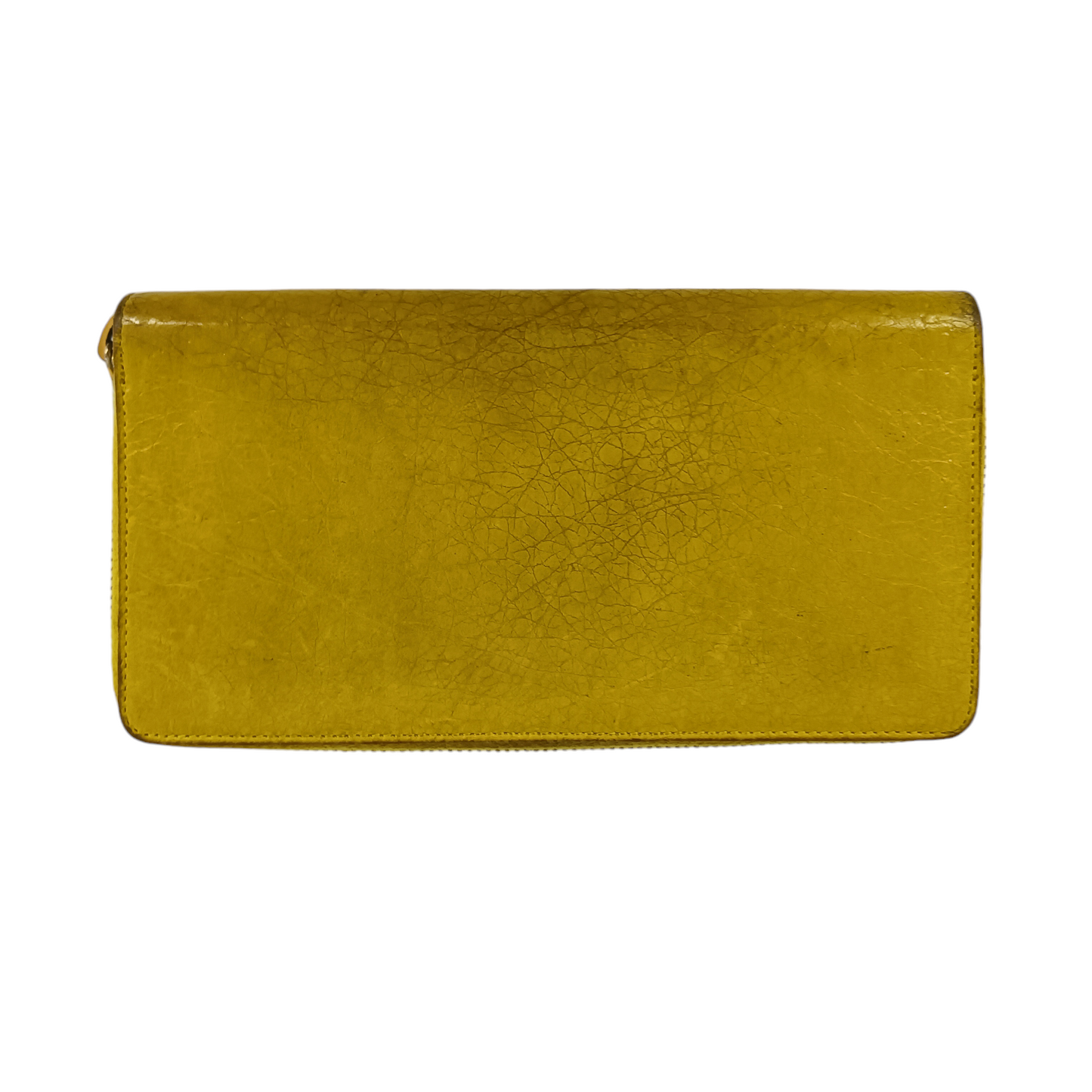 BALENCIAGA Long Wallet 253053 Yellow Stain/Damage