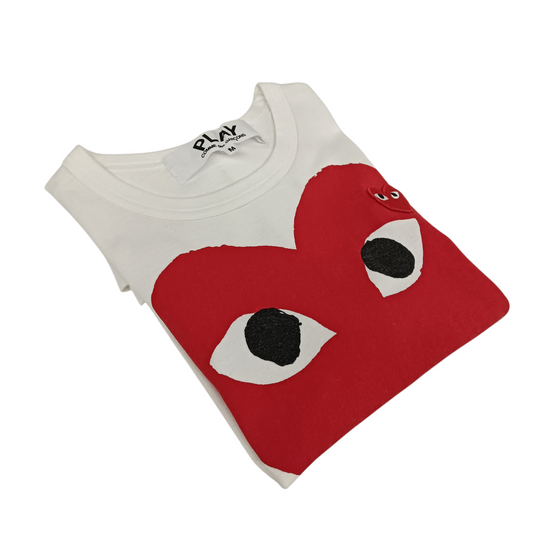 PLAY COMME DES GARCONS T-shirt SIZE M Lady's White ZA-T026