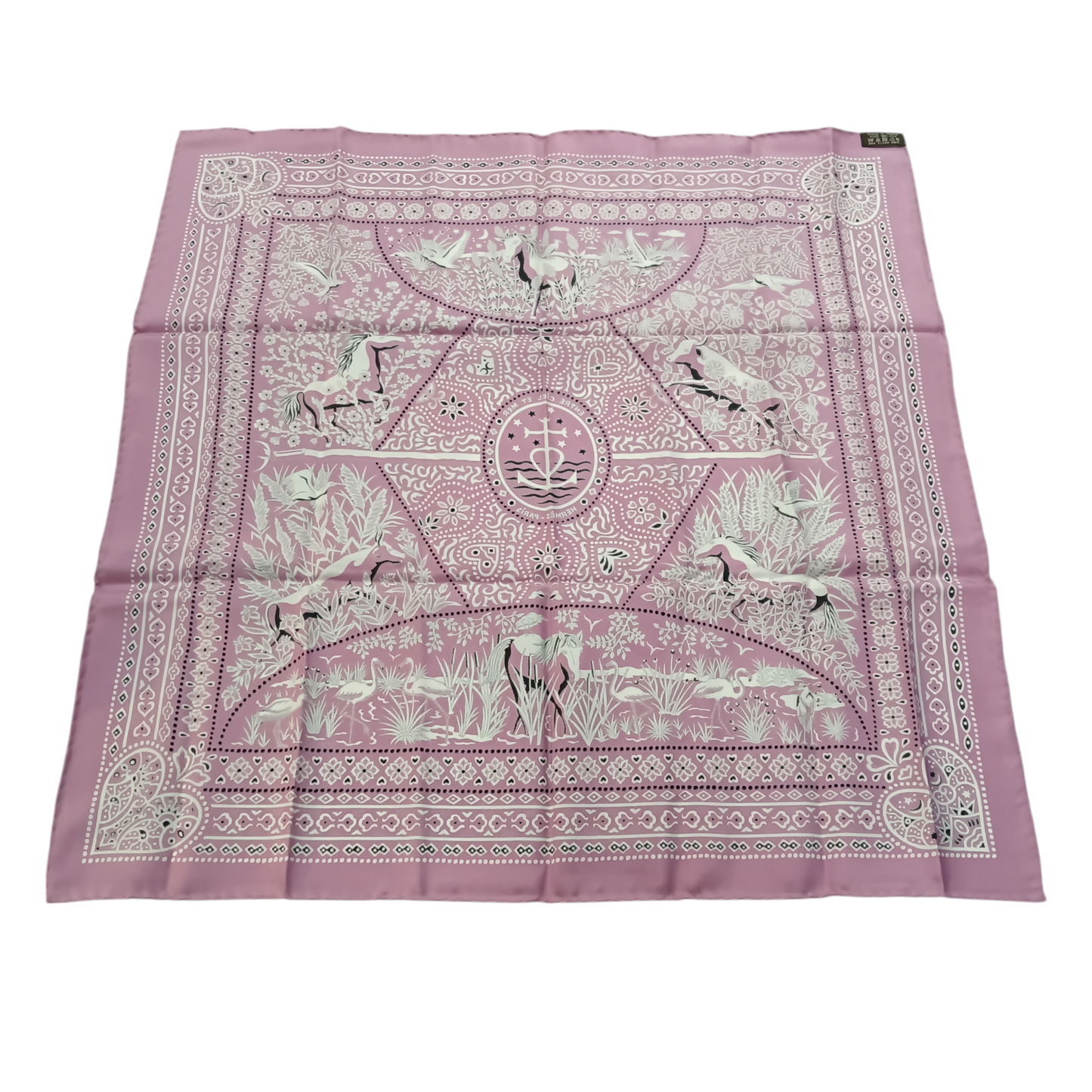 HERMES SCARF BANDANA CARRE 55 ENTRE CIELET MER PURPLE