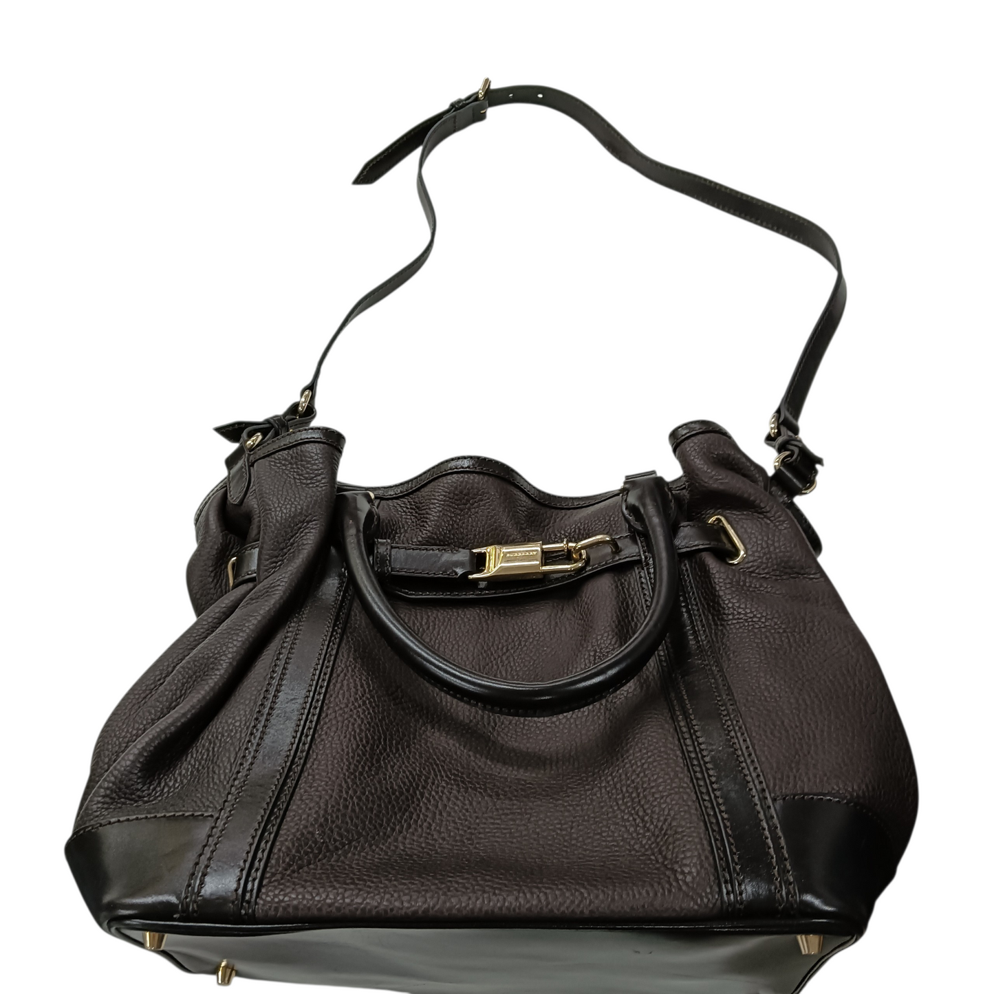 BURBERRY 2WAY Bag 3801215 Brown And Black Scratch