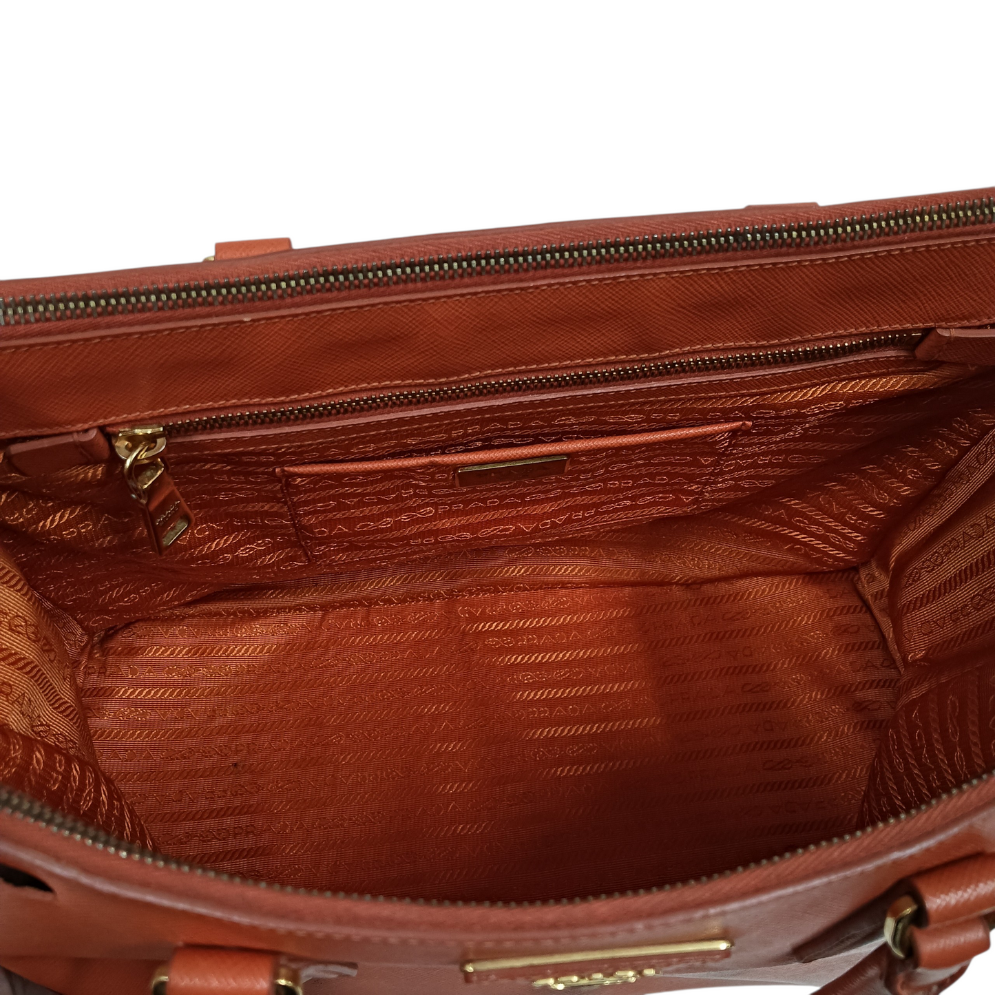 PRADA Handbag Orange Stain