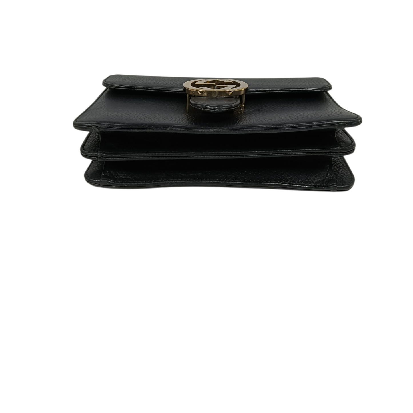 GUCCI Chain Shoulder Bag Interlocking G 510304 Black Stain