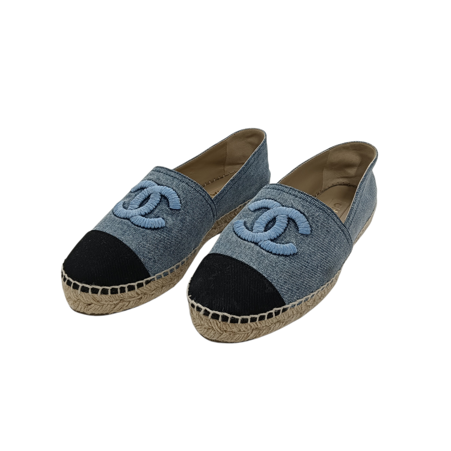 CHANEL Espadrille Lady's Size 38 Blue BG29762