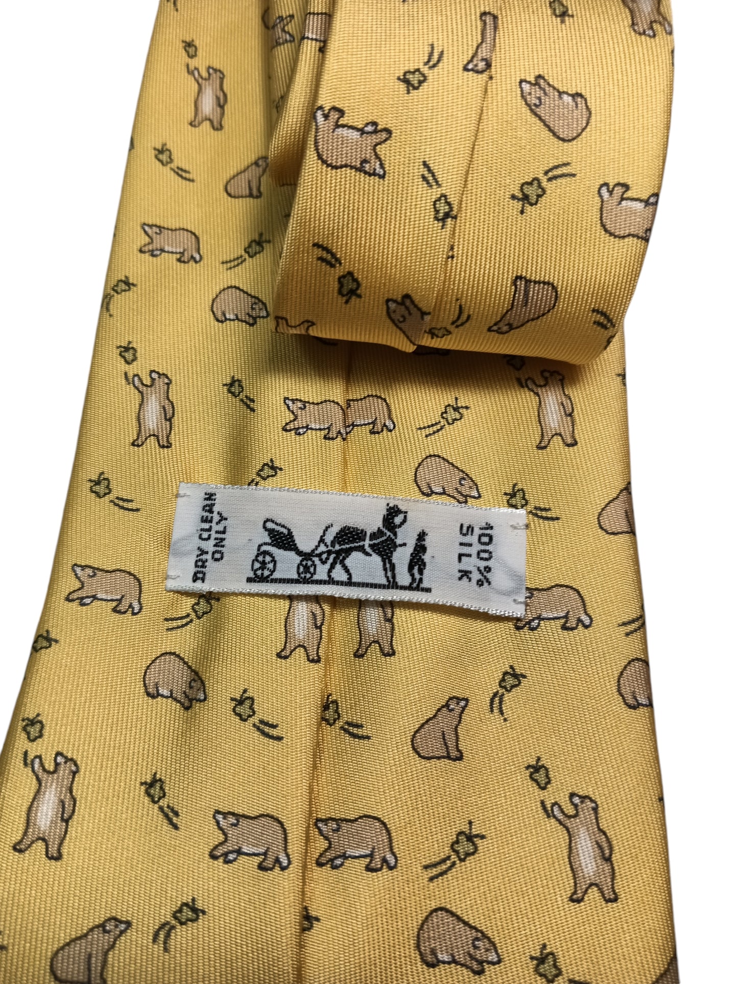HERMES NECKTIE YELLOW