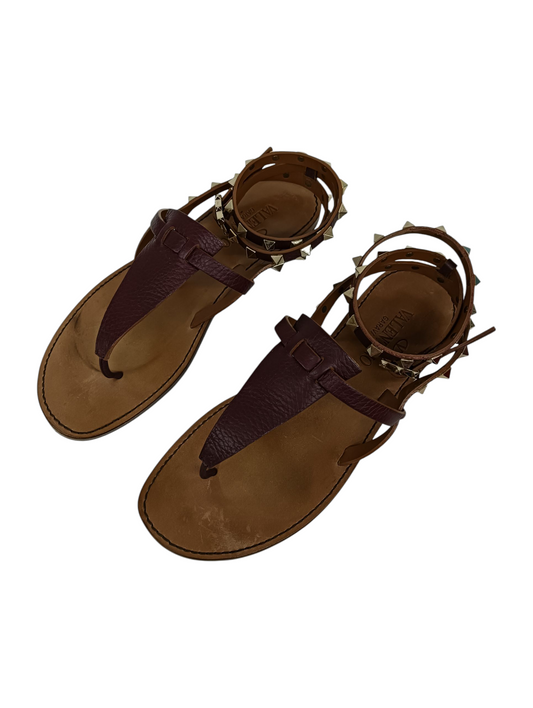 VALENTINO Sandal Size 36.5 GWS00534 Lady's Burgundy/Brown