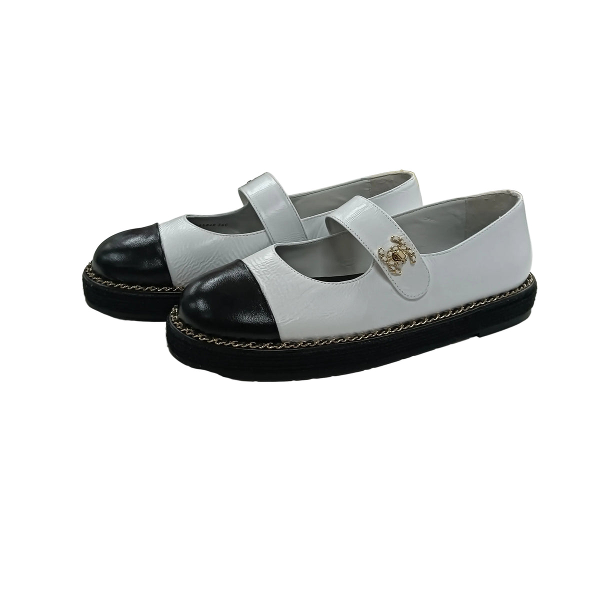 CHANEL Pumps 36 Lady's White And Black **Stain/Scratch G45848