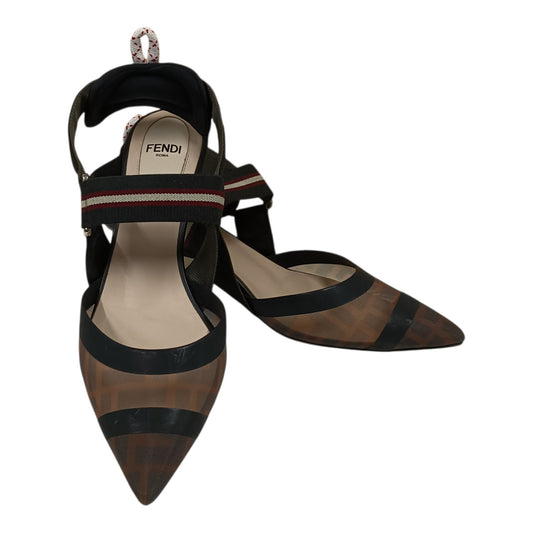 FENDI Pumps 36 Lady's Black FF ZUCCA