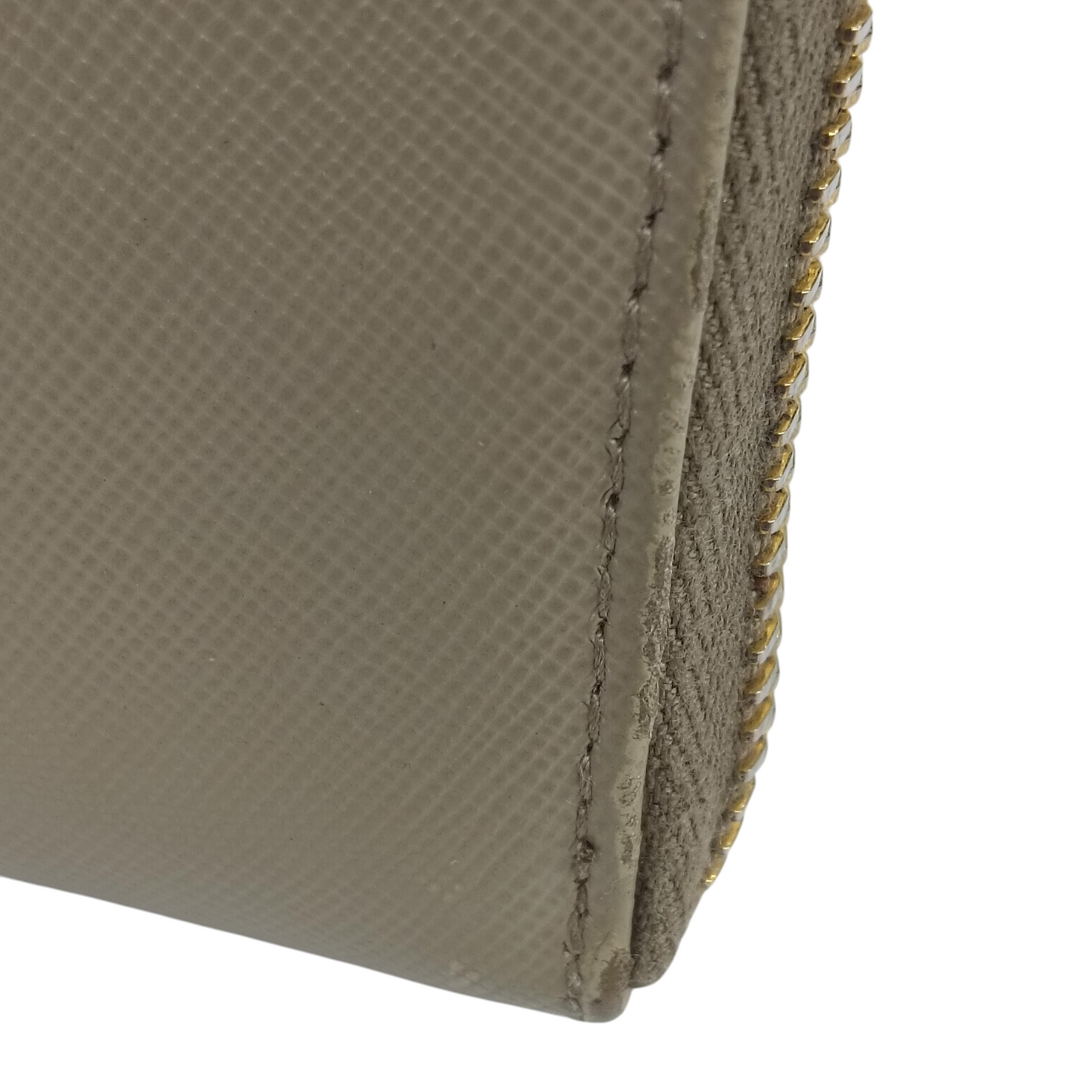 PRADA Long Wallet Rank (BC) Beige *Damage/Stain 213