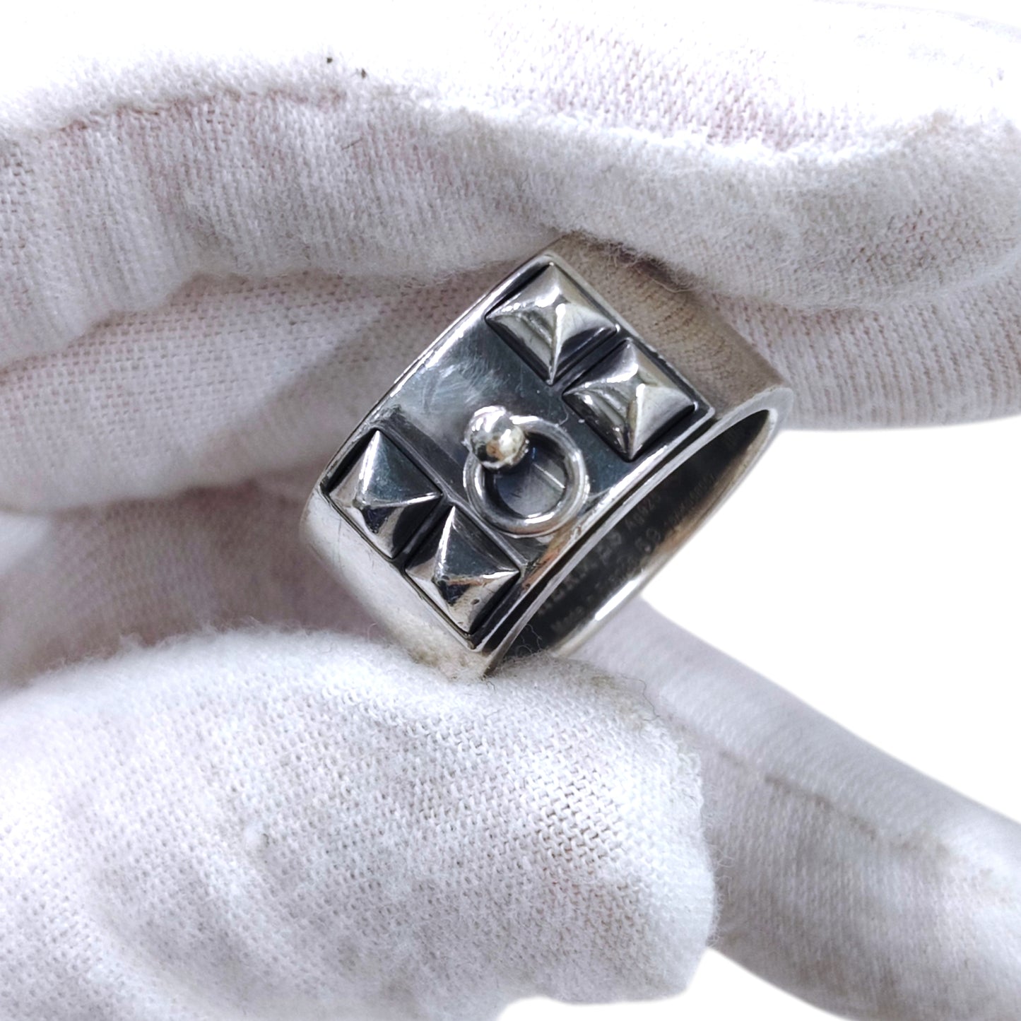 HERMES Ring AG925 #59 Collier Dchien *Scratch Rank B