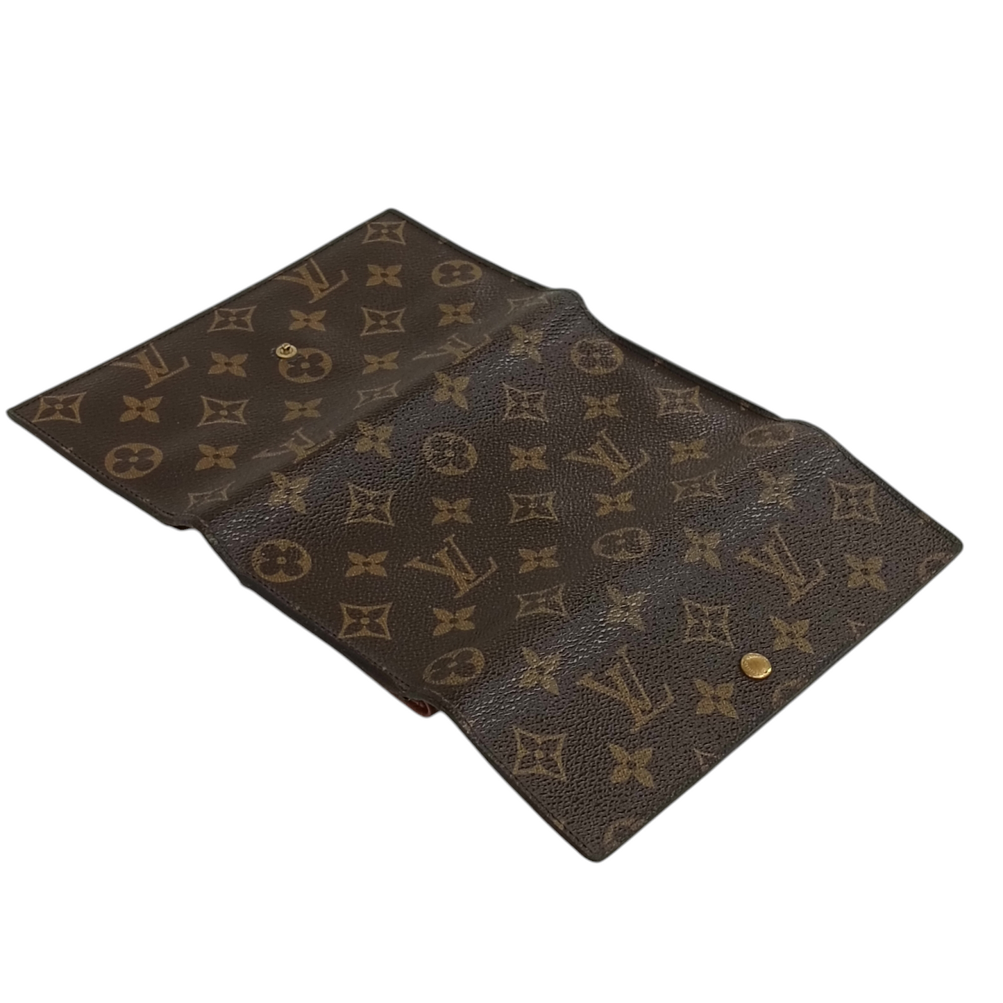 LOUIS VUITTON Long Wallet M61734 Rank C Brown TH0966 *Sticky*