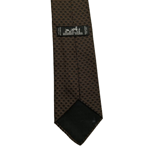 Necktie HERMES Brown/Black