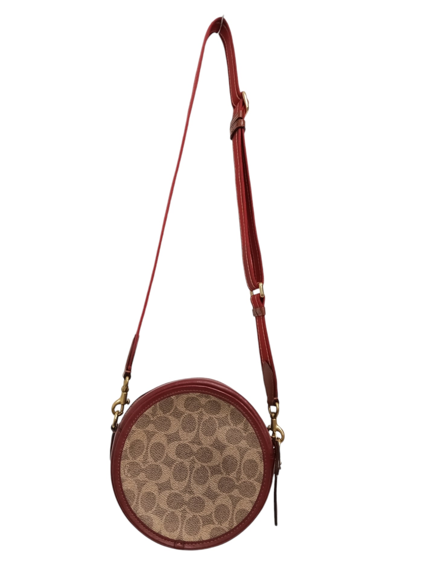 COACH SHOULDER BAG BROWN/RED C6998 RANK(A)