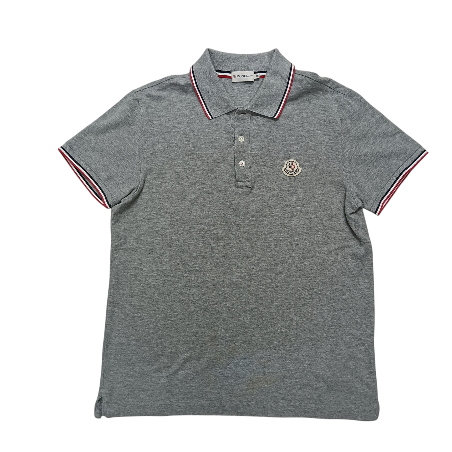 MONCLER POLO SHIRT MENS SIZE M GRAY