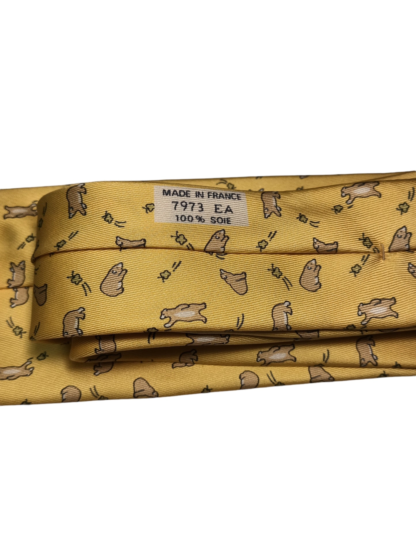 HERMES NECKTIE YELLOW