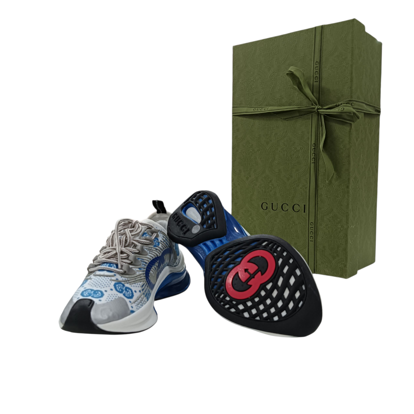 GUCCI Sneaker Lady's Size 35.5 White/Blue 680903