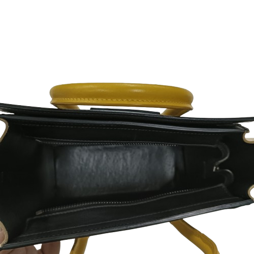 CELINE 2WAY Bag Navy/Beige/Yellow **Stain**