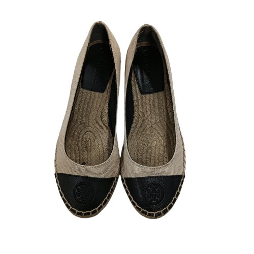 TORY BURCH Espadrille 6 1/2 Beige/Black **Damage