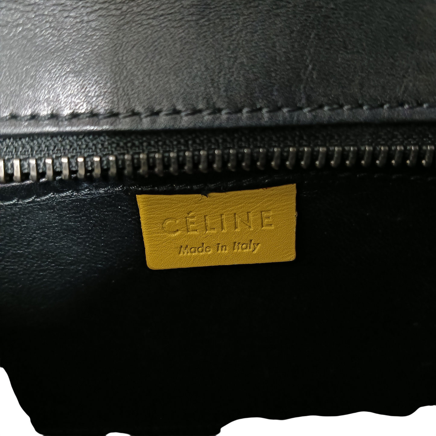 CELINE 2WAY Bag Navy/Beige/Yellow Stain
