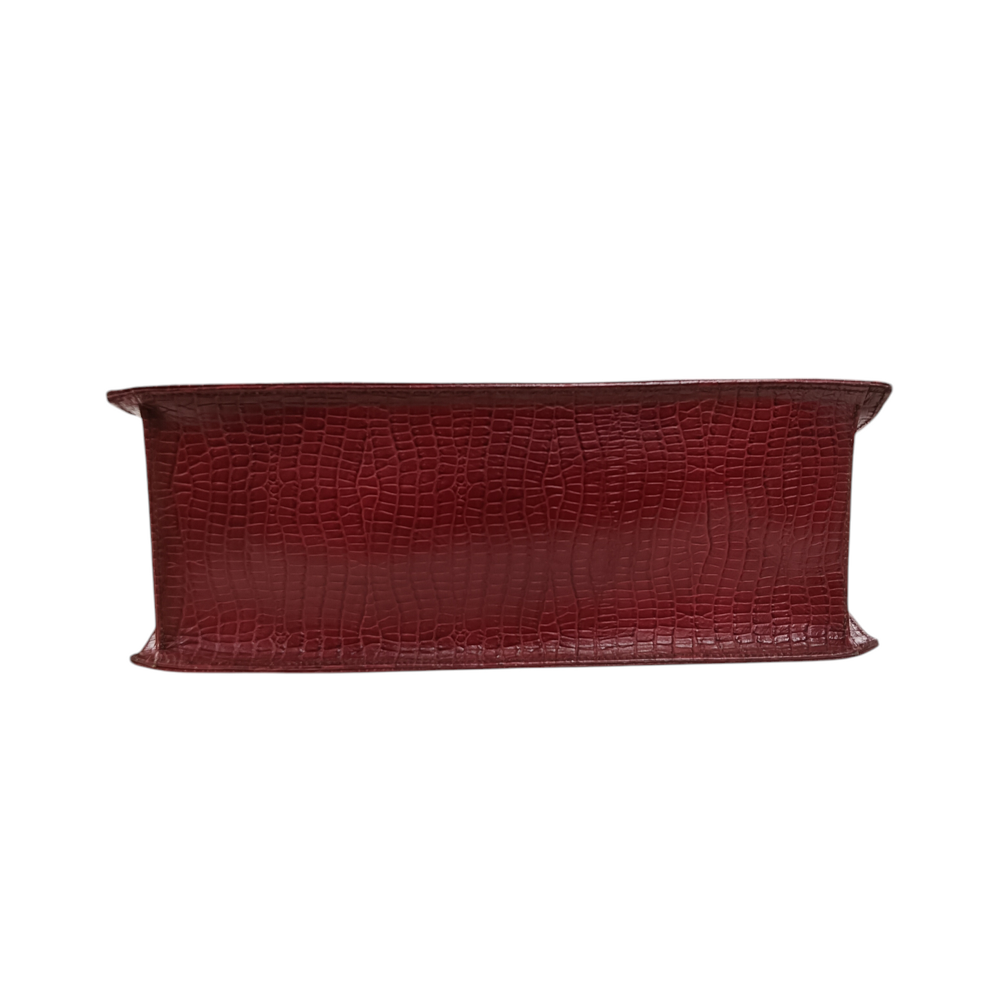 VR Leather Tote Bag Red Crocodile