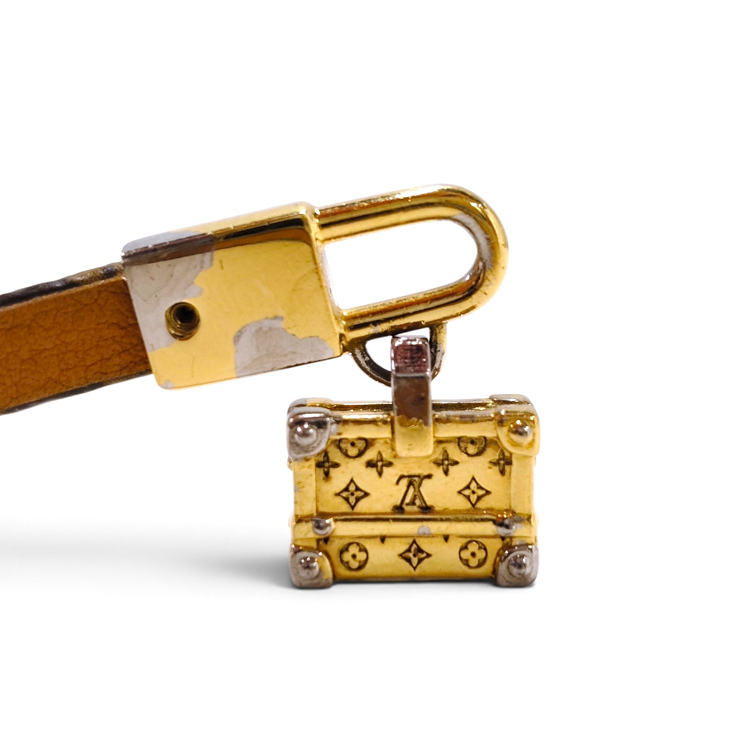 LOUIS VUITTON Bracelet Brown M8011E Rank B *Scratch*