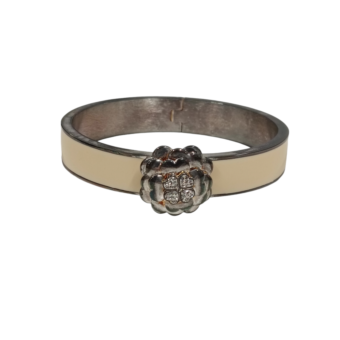 FOLLI FOLLIE BANGLE IVORY/SILVER CLOVER
