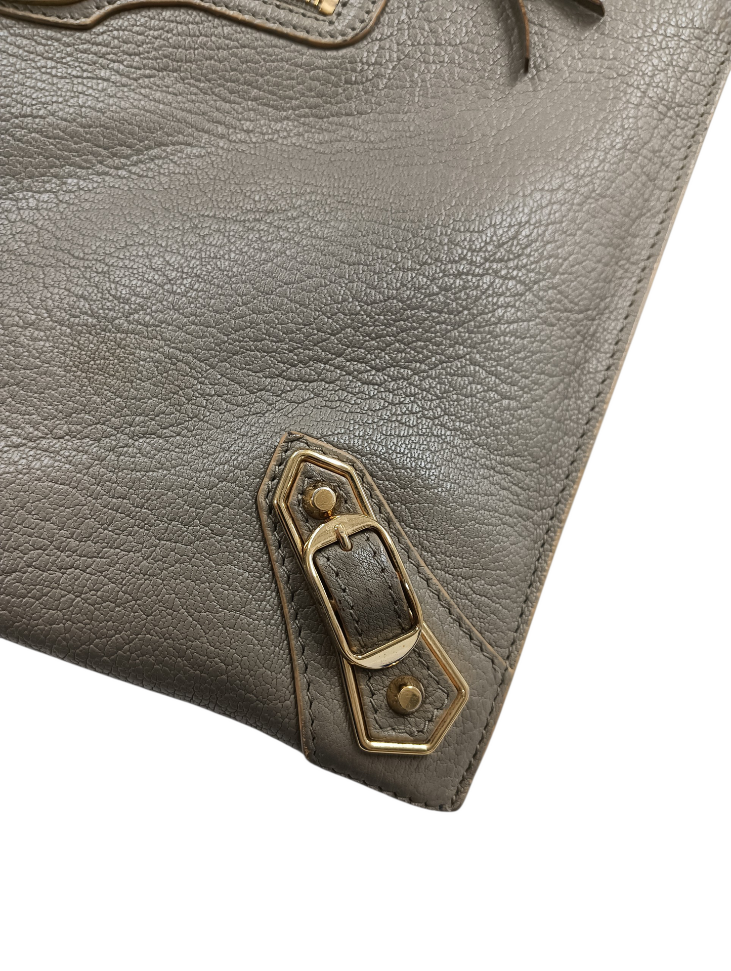 BALENCIAGA Clutch Bag Khaki 12 11 C 568024 Stain 390186