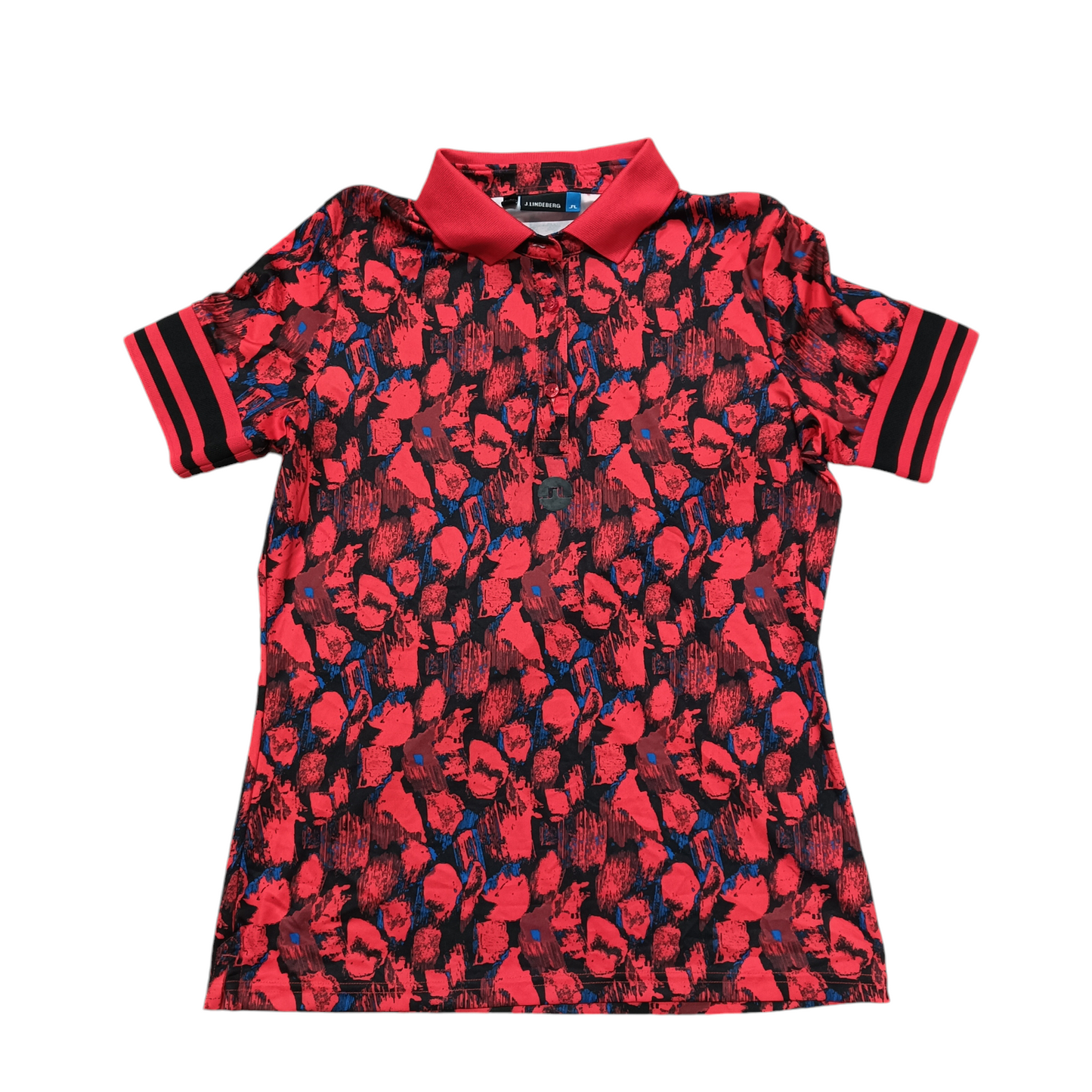 J.LINDEBERG POLO SHIRT LADY'S  SIZE L NAVY/RED