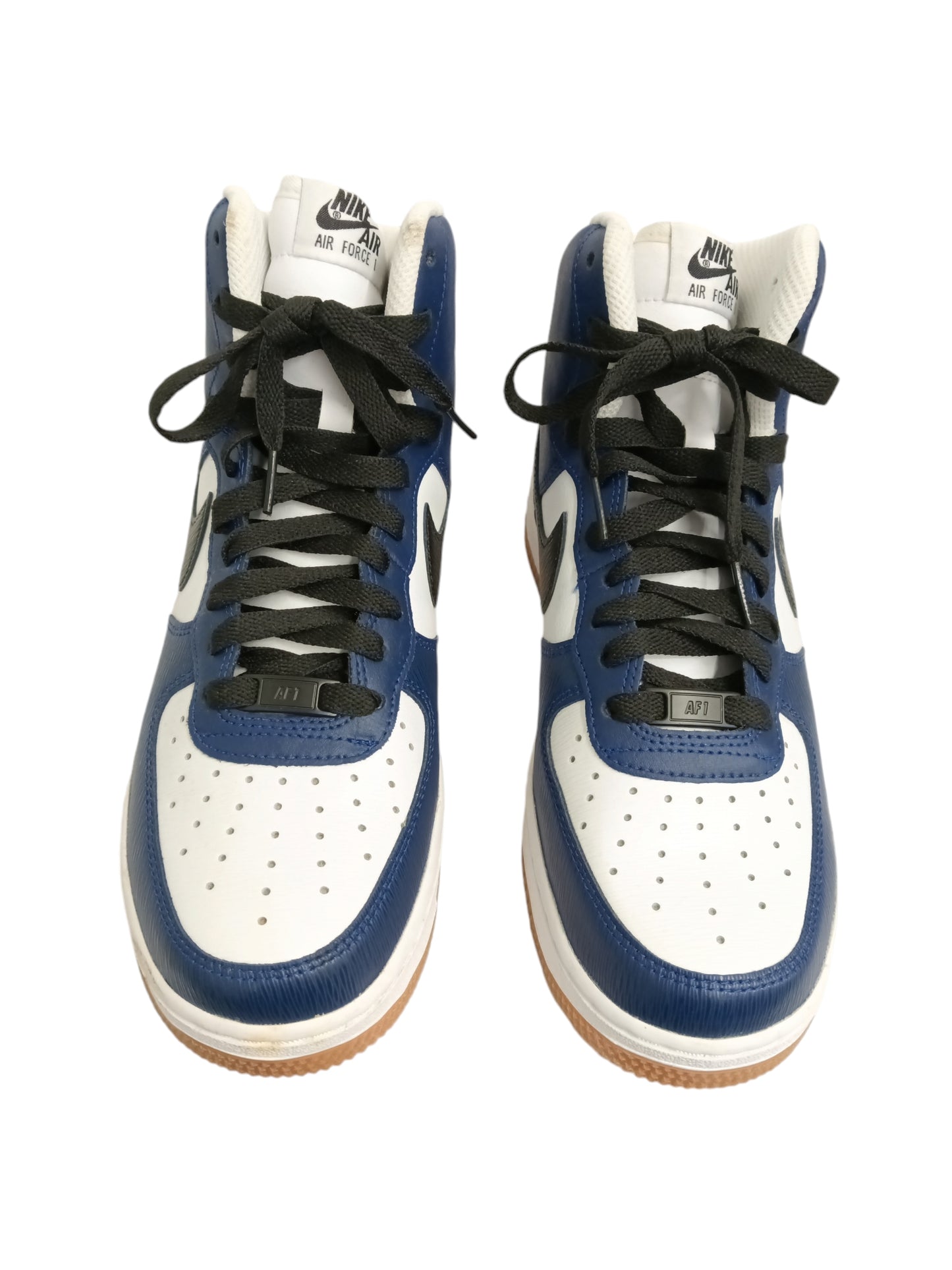 NIKE HIGH CUT SNEAKERS MENS NAVY/WHITE AQ3771-994 SIZE 40.5 RANK(B)