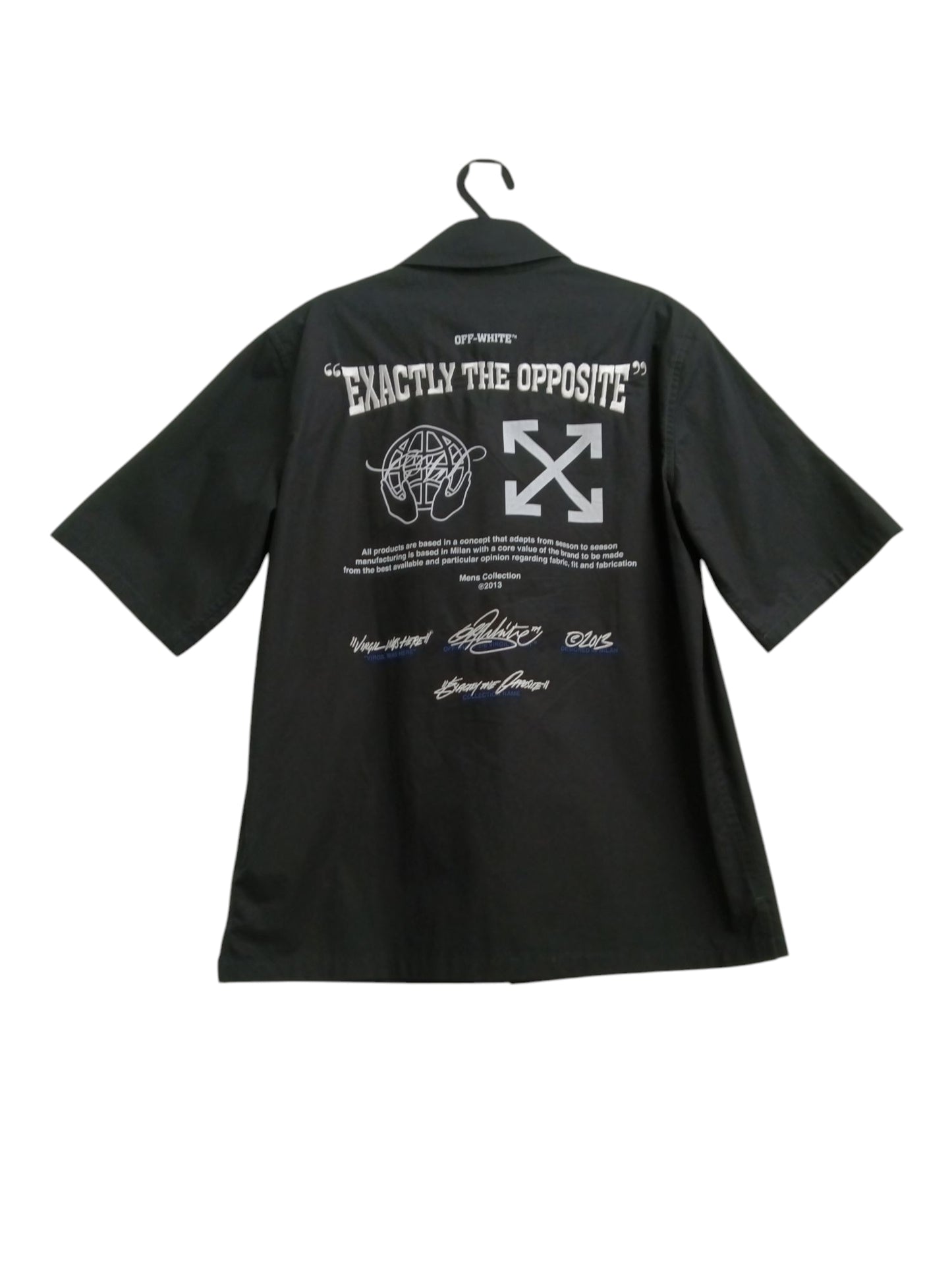 OFFWHITE SHIRT (SIZE)XS MENS BLACK 0MGG004S23FAB001 EXACTLY THE OPPOSITE