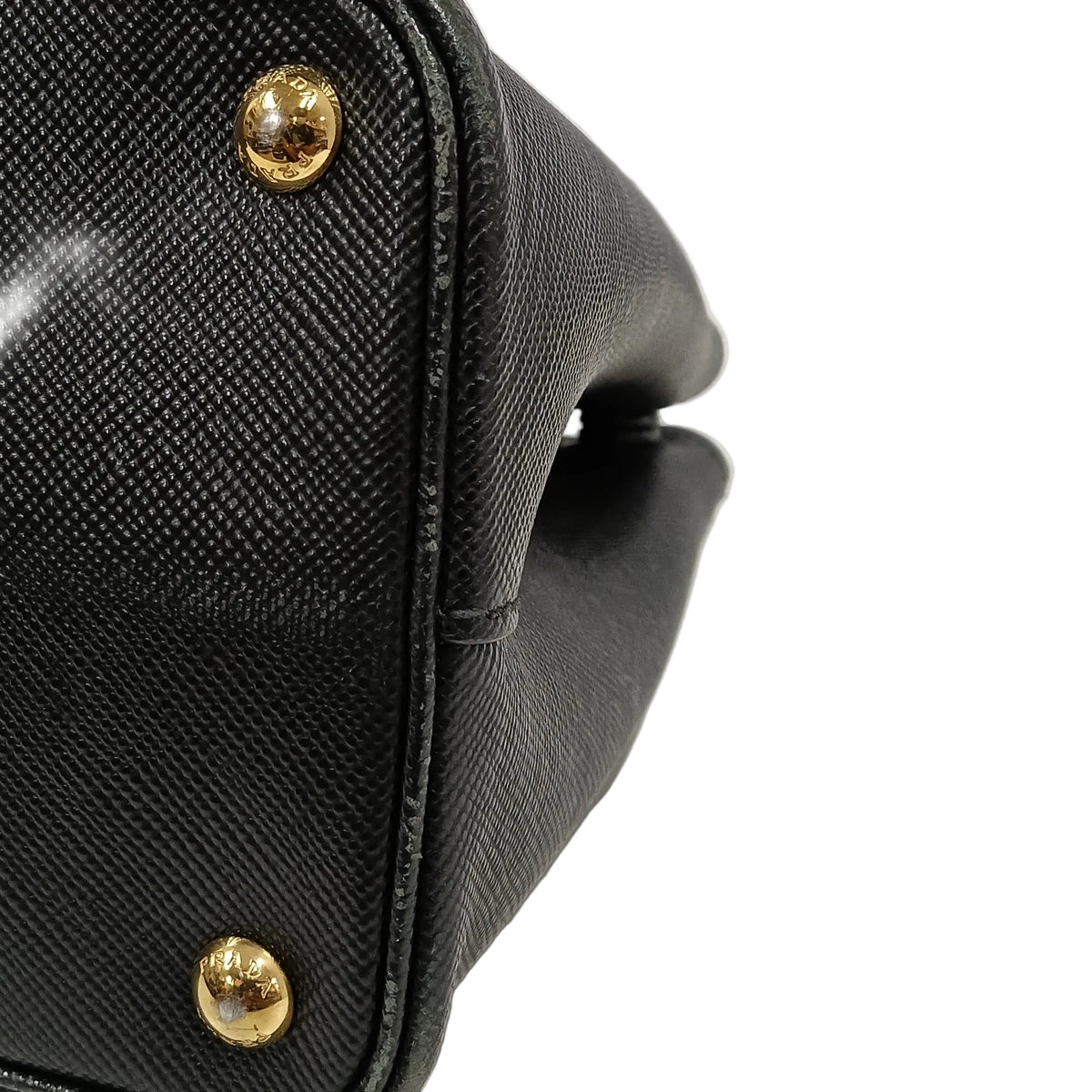 PRADA 2WAY Bag Saffiano 1BG 775 Black/Red **Damage/Inside Damage/Stain