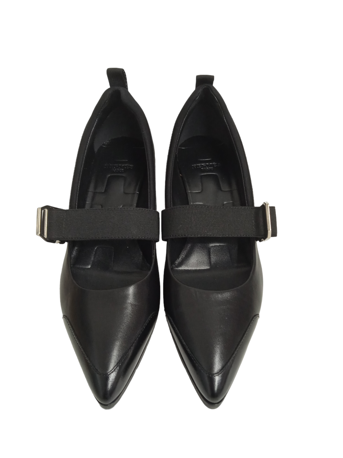 HERMES PUMPS SIZE 37 LADY'S BLACK 1820852 RANK (AB)