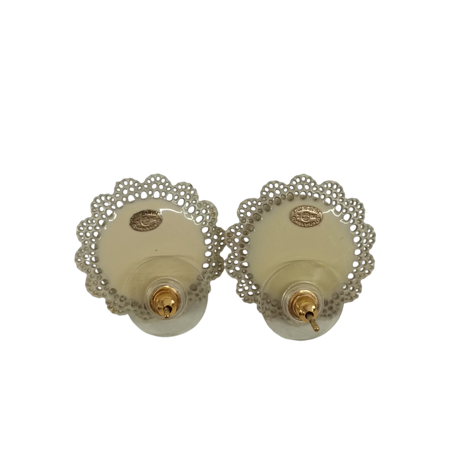 CHANEL Earring Rank B White