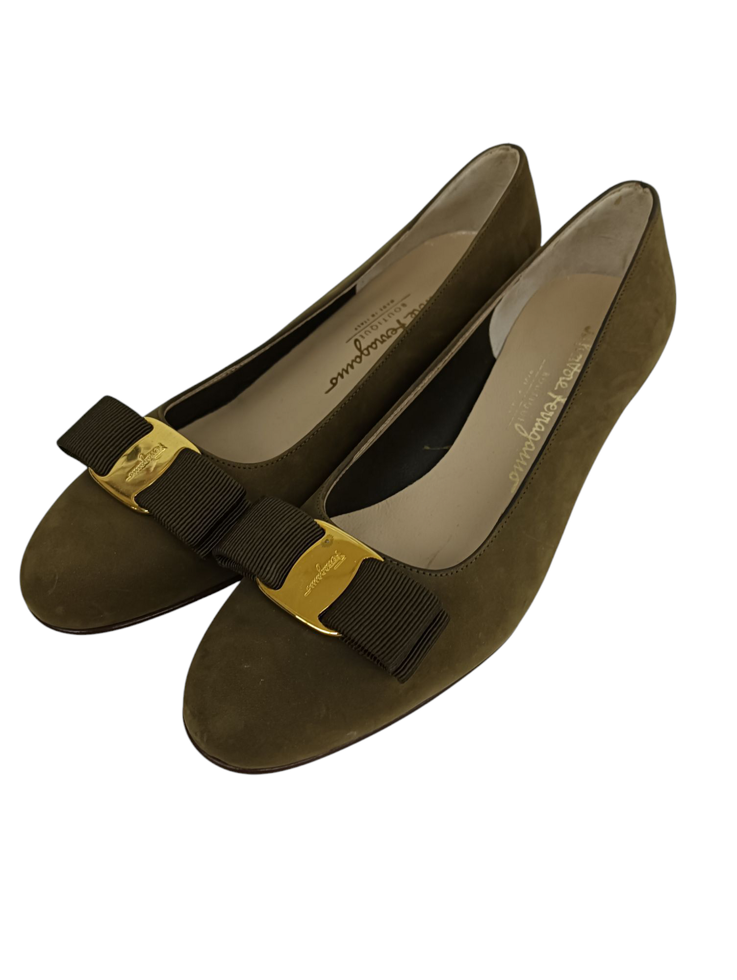 Ferragamo Pumps 6.5 Lady's Olive