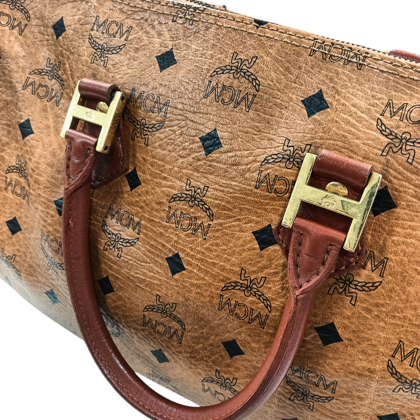 MCM Boston Bag Without Strap Brown
