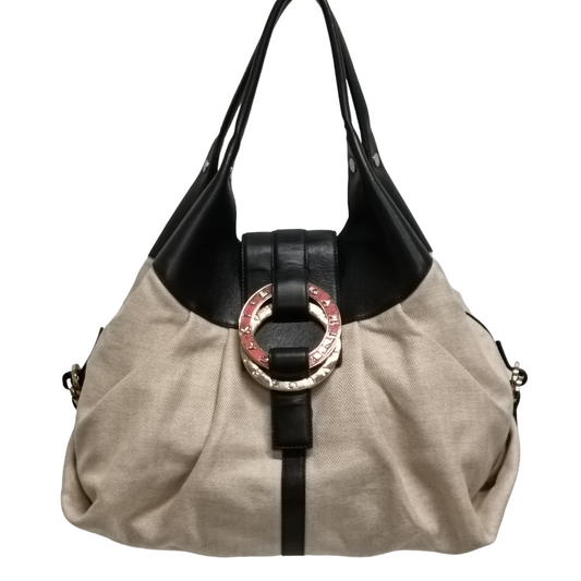 BVLGARI Bag Chandra Beige/Black LD K10 33180