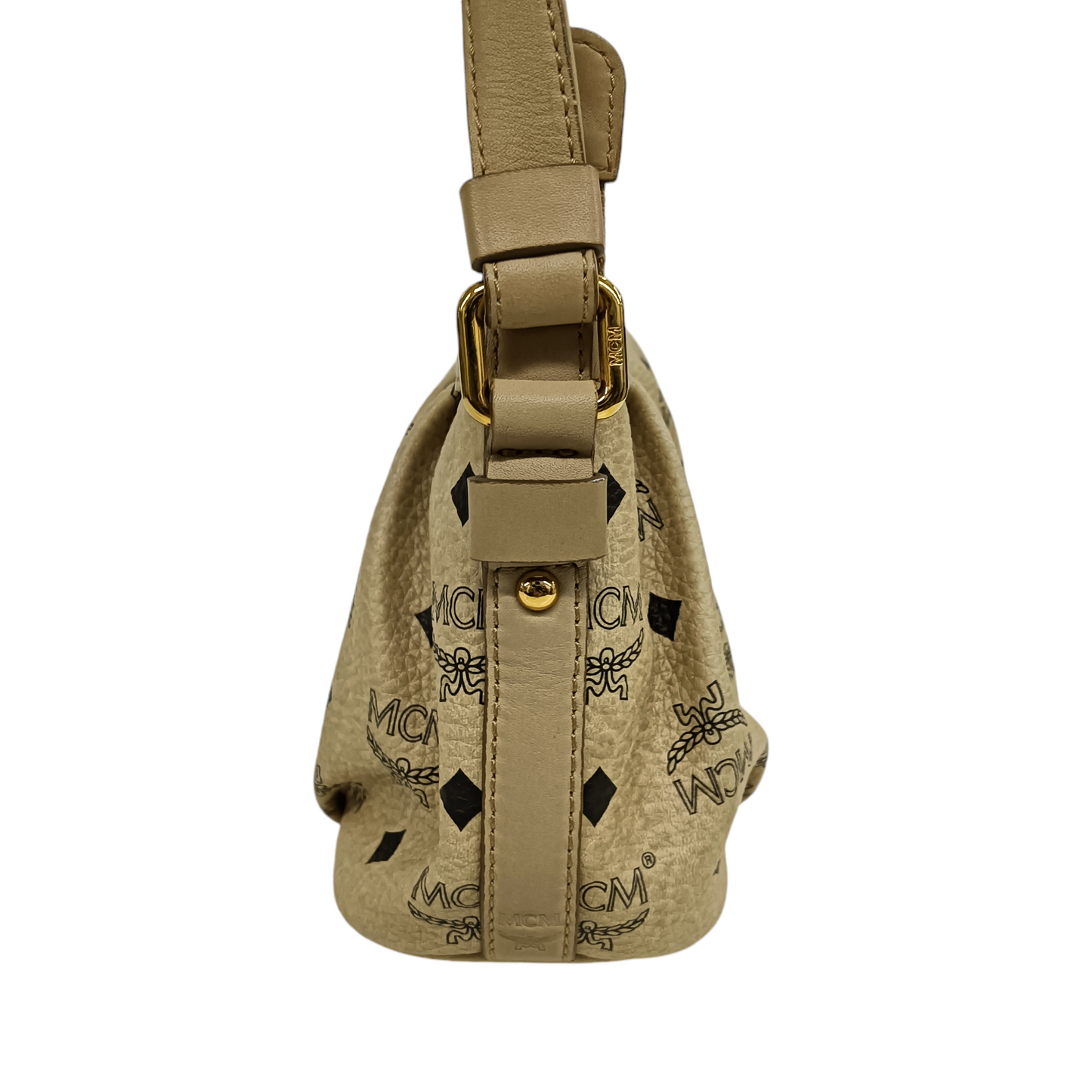 MCM Shoulder Bag N70MX000F1 Beige Stain/Damage