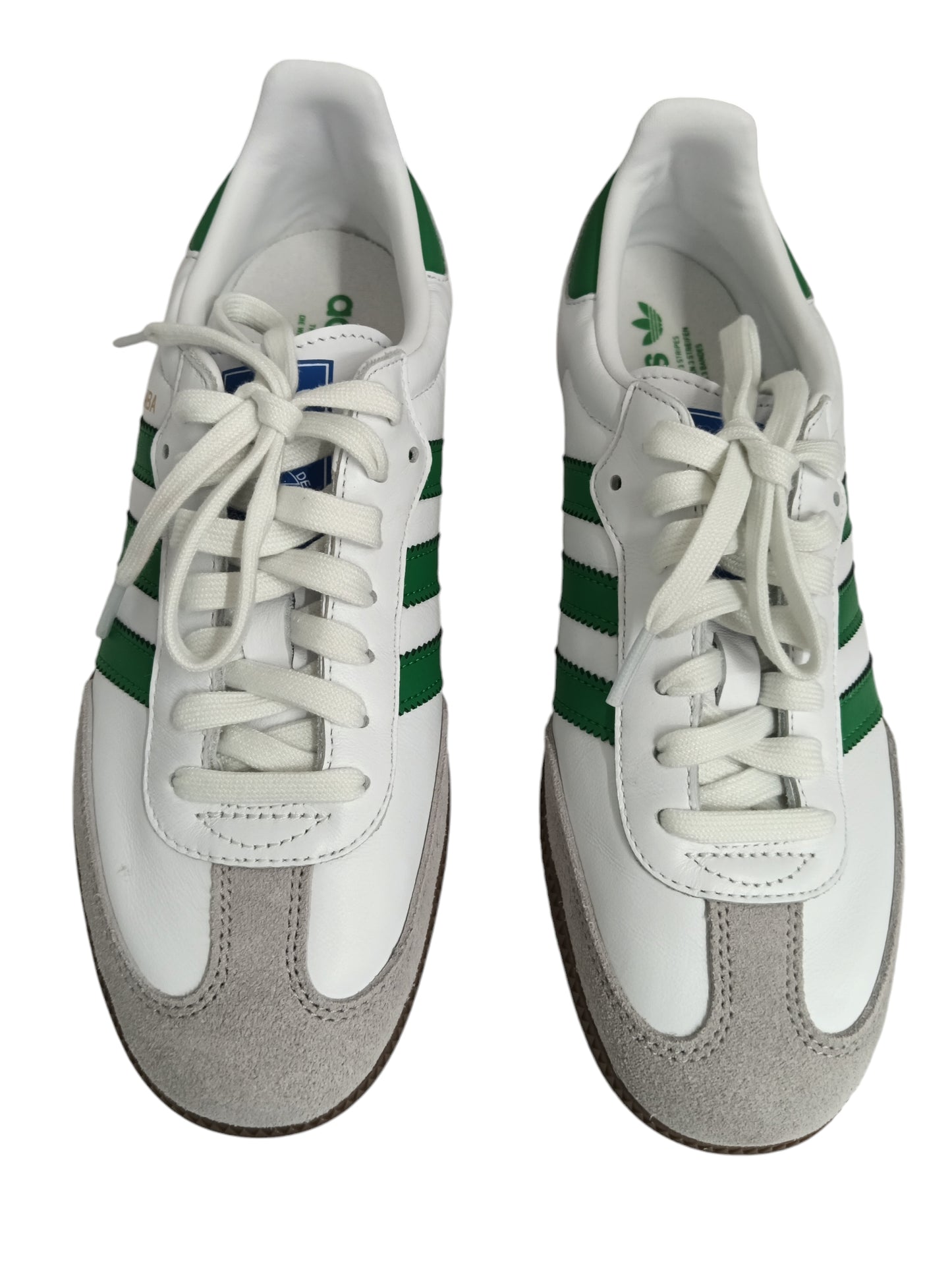 ADIDAS SNEAKERS MENS WHITE/GREEN SAMBA OG IG1024 SIZE 7.5 US RANK(A)