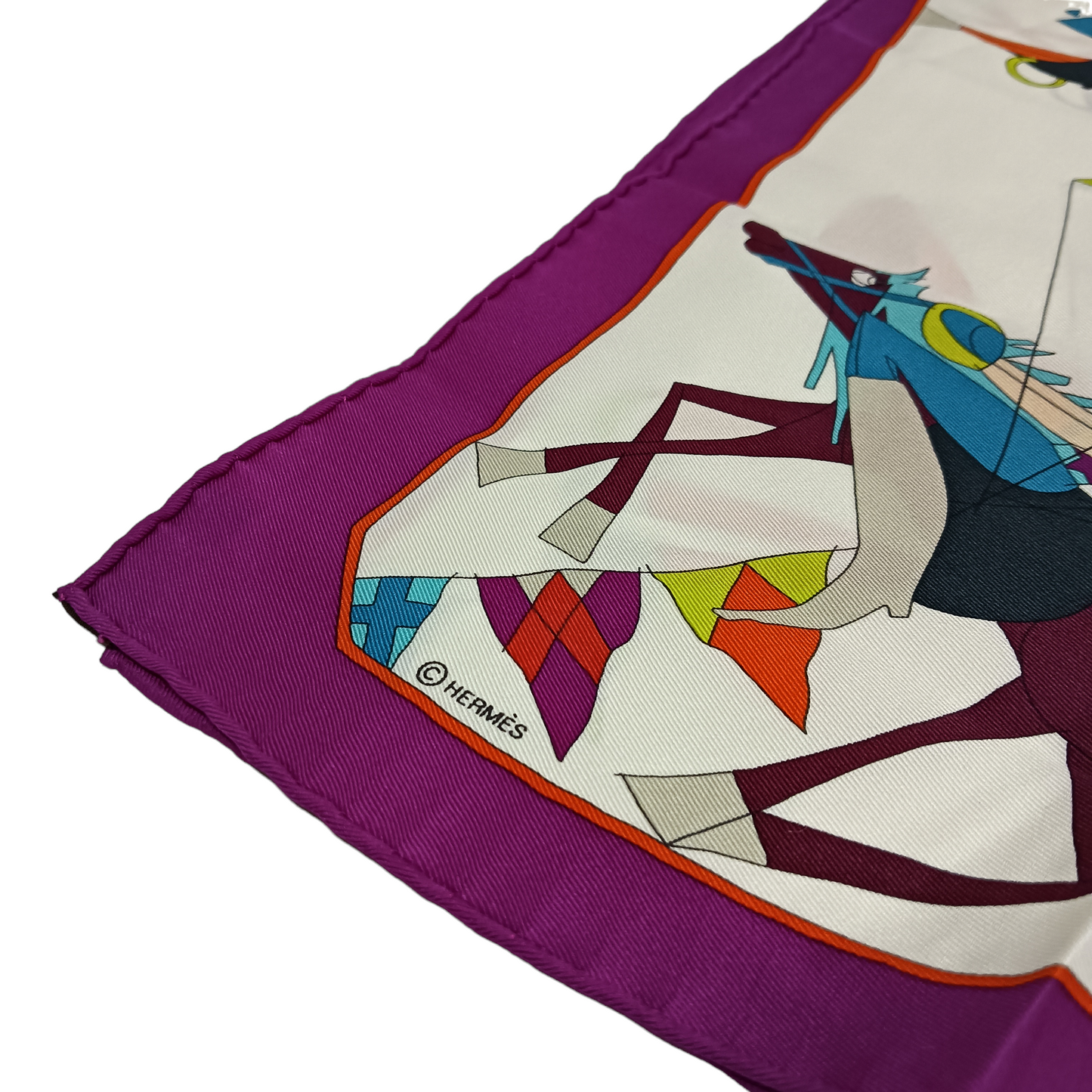 HERMES Scarf Multi Color UN AMOUR DE CHEVAL