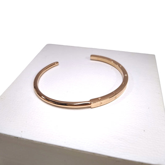 PANDORA Bracelet Rose Gold Signature I-D Open Bangle Rank A