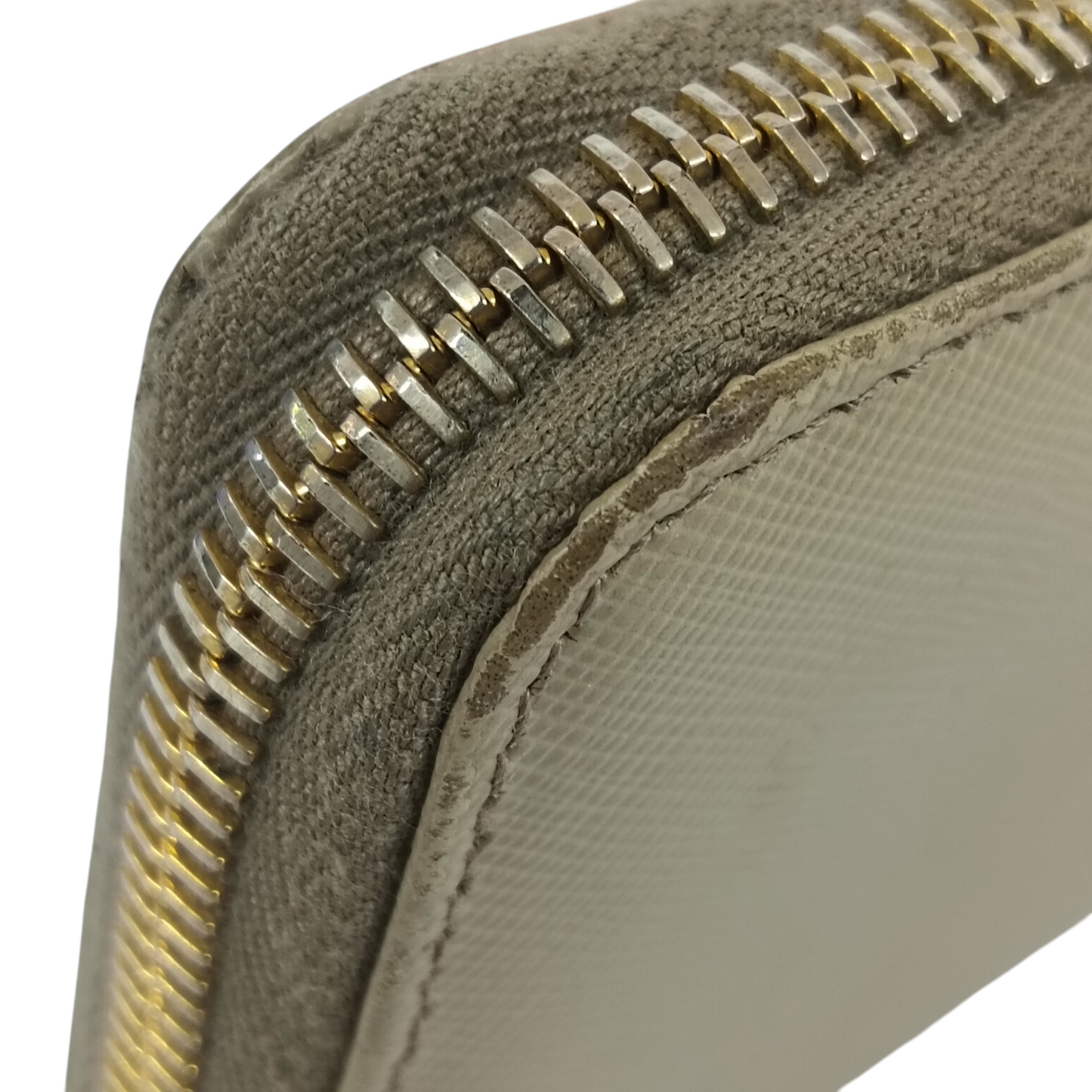 PRADA Long Wallet Rank (BC) Beige *Damage/Stain 213