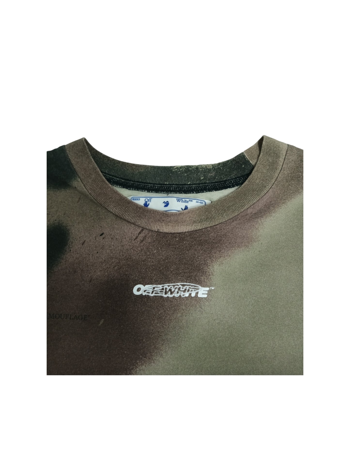 OFFWHITE T-SHIRT SIZE M MENS BROWN/GREEN RANK(B) OMAA027E20JER022