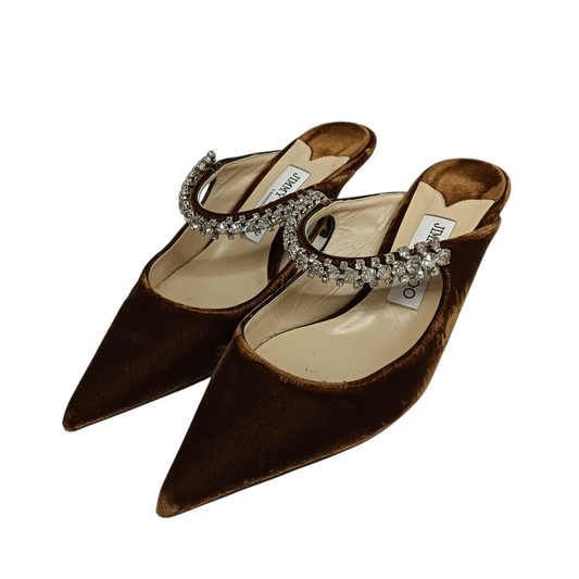 JIMMY CHOO Pumps 37 1/2 Lady's Brown Rank(B)
