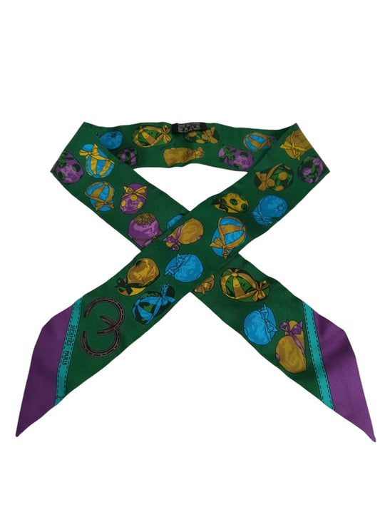 HERMES SCARF TWILLY JOCKEY GREEN