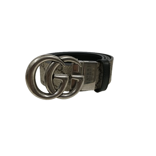 GUCCI Belt Marmont Reversible Buckle 627055 Silver/Beige 44/110