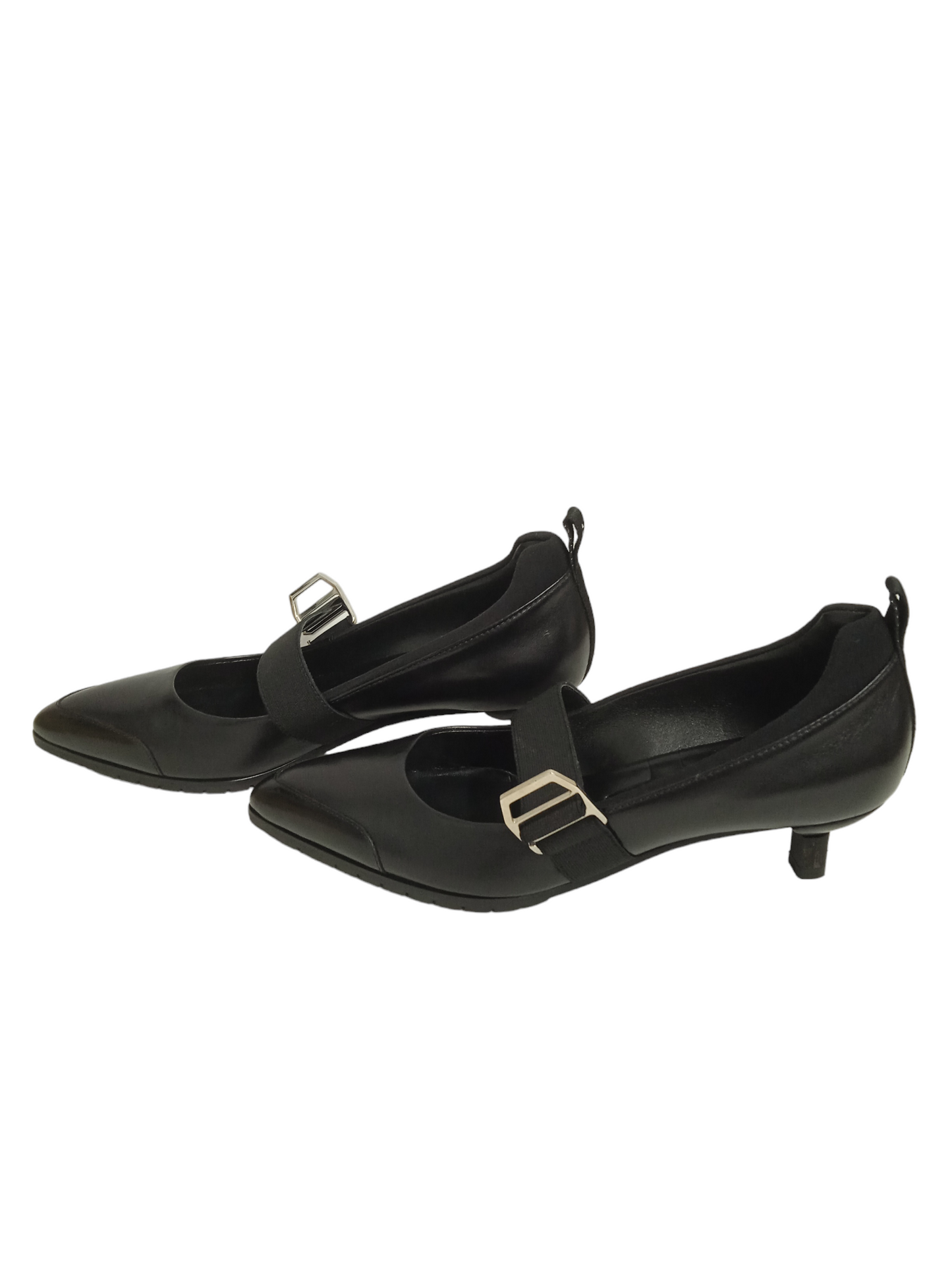 HERMES PUMPS SIZE 37 LADY'S BLACK 1820852 RANK (AB)