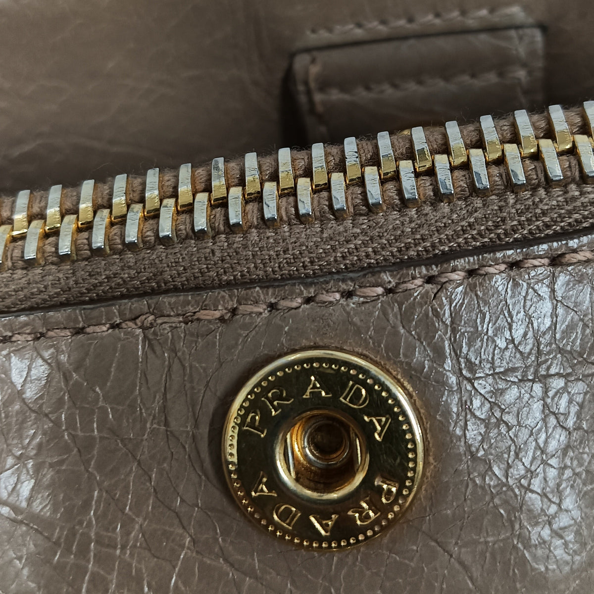 2WAY Bag PRADA VITELLO SHINE BN2533 Beige **Scratch