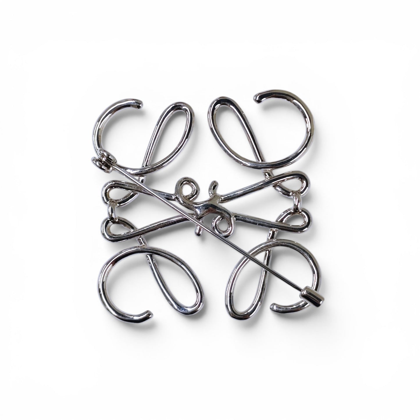 LOEWE Brooch Silver Anagram Rank B